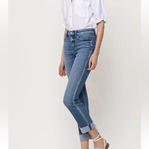 NEW FLYING MONKEY  - Mid rise straight fit jeans with single cuff SIZE:30